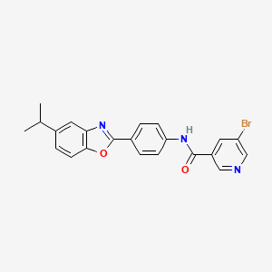 molecular formula C22H18BrN3O2 B3655087 5-bromo-N-{4-[5-(propan-2-yl)-1,3-benzoxazol-2-yl]phenyl}pyridine-3-carboxamide 