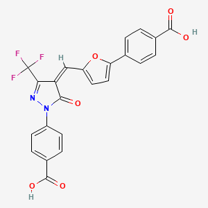 4-[(4Z)-4-{[5-(4-carboxyphenyl)furan-2-yl]methylidene}-5-oxo-3-(trifluoromethyl)-4,5-dihydro-1H-pyrazol-1-yl]benzoic acid