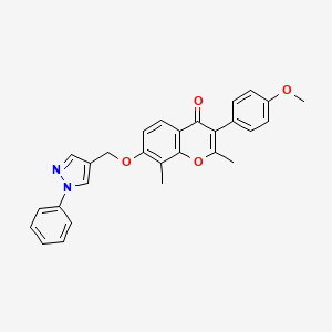 3-(4-methoxyphenyl)-2,8-dimethyl-7-[(1-phenyl-1H-pyrazol-4-yl)methoxy]-4H-chromen-4-one