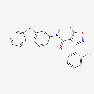 molecular formula C24H17ClN2O2 B3655095 3-(2-chlorophenyl)-N-(9H-fluoren-2-yl)-5-methyl-1,2-oxazole-4-carboxamide 