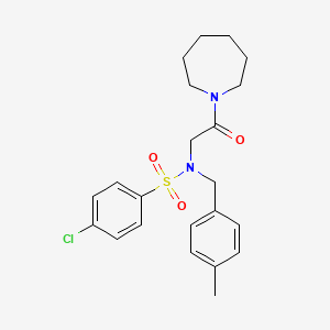 molecular formula C22H27ClN2O3S B3655101 N-[2-(1-azepanyl)-2-oxoethyl]-4-chloro-N-(4-methylbenzyl)benzenesulfonamide 