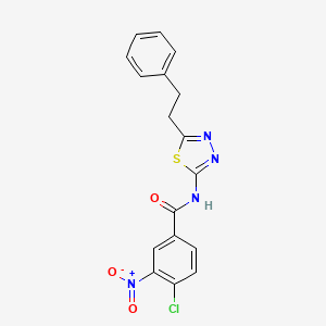 4-chloro-3-nitro-N-[5-(2-phenylethyl)-1,3,4-thiadiazol-2-yl]benzamide