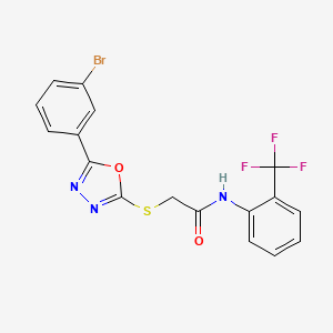 2-{[5-(3-bromophenyl)-1,3,4-oxadiazol-2-yl]thio}-N-[2-(trifluoromethyl)phenyl]acetamide