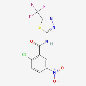 2-chloro-5-nitro-N-[5-(trifluoromethyl)-1,3,4-thiadiazol-2-yl]benzamide