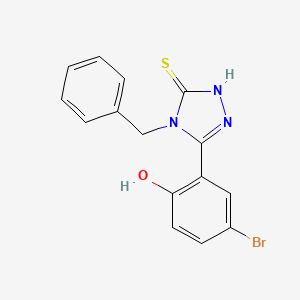 molecular formula C15H12BrN3OS B3655131 4-benzyl-5-(5-bromo-2-hydroxyphenyl)-2,4-dihydro-3H-1,2,4-triazole-3-thione 