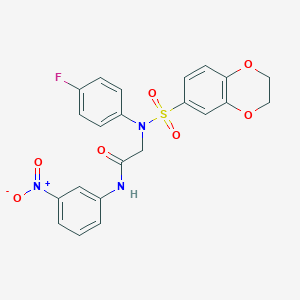 N~2~-(2,3-dihydro-1,4-benzodioxin-6-ylsulfonyl)-N~2~-(4-fluorophenyl)-N~1~-(3-nitrophenyl)glycinamide