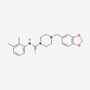 molecular formula C21H25N3O2S B3655143 4-(1,3-BENZODIOXOL-5-YLMETHYL)-N-(2,3-DIMETHYLPHENYL)TETRAHYDRO-1(2H)-PYRAZINECARBOTHIOAMIDE 