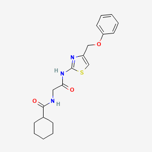 molecular formula C19H23N3O3S B3655155 N-[2-oxo-2-[[4-(phenoxymethyl)-1,3-thiazol-2-yl]amino]ethyl]cyclohexanecarboxamide 