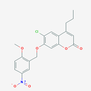 6-CHLORO-7-[(2-METHOXY-5-NITROPHENYL)METHOXY]-4-PROPYL-2H-CHROMEN-2-ONE