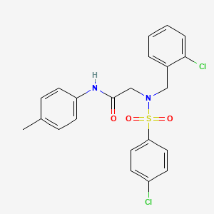 molecular formula C22H20Cl2N2O3S B3655202 N~2~-(2-chlorobenzyl)-N~2~-[(4-chlorophenyl)sulfonyl]-N-(4-methylphenyl)glycinamide 