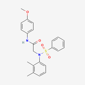 molecular formula C23H24N2O4S B3655209 2-[N-(2,3-DIMETHYLPHENYL)BENZENESULFONAMIDO]-N-(4-METHOXYPHENYL)ACETAMIDE 