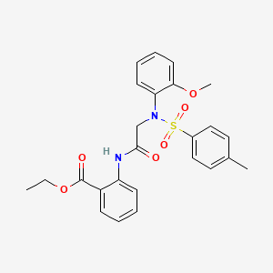 molecular formula C25H26N2O6S B3655216 ethyl 2-({N-(2-methoxyphenyl)-N-[(4-methylphenyl)sulfonyl]glycyl}amino)benzoate 