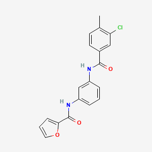 molecular formula C19H15ClN2O3 B3655220 N-(3-{[(3-chloro-4-methylphenyl)carbonyl]amino}phenyl)furan-2-carboxamide 