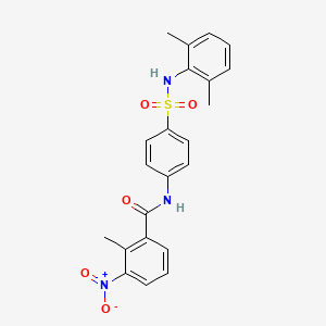 molecular formula C22H21N3O5S B3655228 N-(4-{[(2,6-dimethylphenyl)amino]sulfonyl}phenyl)-2-methyl-3-nitrobenzamide 