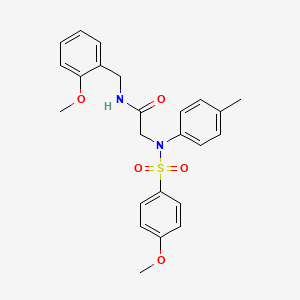 molecular formula C24H26N2O5S B3655239 N-[(2-METHOXYPHENYL)METHYL]-2-[N-(4-METHYLPHENYL)4-METHOXYBENZENESULFONAMIDO]ACETAMIDE 