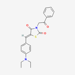 molecular formula C22H22N2O3S B3655248 5-[4-(diethylamino)benzylidene]-3-(2-oxo-2-phenylethyl)-1,3-thiazolidine-2,4-dione 