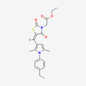 molecular formula C22H24N2O4S B3655251 ethyl [(5E)-5-{[1-(4-ethylphenyl)-2,5-dimethyl-1H-pyrrol-3-yl]methylidene}-2,4-dioxo-1,3-thiazolidin-3-yl]acetate 