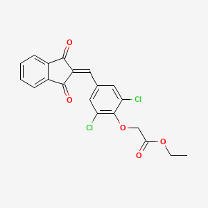 molecular formula C20H14Cl2O5 B3655263 ethyl {2,6-dichloro-4-[(1,3-dioxo-1,3-dihydro-2H-inden-2-ylidene)methyl]phenoxy}acetate 