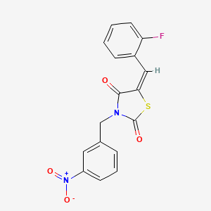 (5E)-5-(2-fluorobenzylidene)-3-(3-nitrobenzyl)-1,3-thiazolidine-2,4-dione