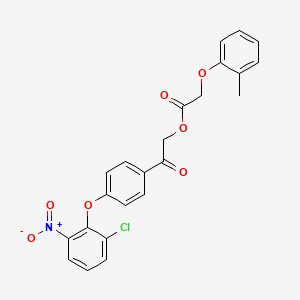 molecular formula C23H18ClNO7 B3655294 2-[4-(2-CHLORO-6-NITROPHENOXY)PHENYL]-2-OXOETHYL 2-(2-METHYLPHENOXY)ACETATE 