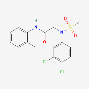 molecular formula C16H16Cl2N2O3S B3655323 2-(3,4-dichloro-N-methylsulfonylanilino)-N-(2-methylphenyl)acetamide 