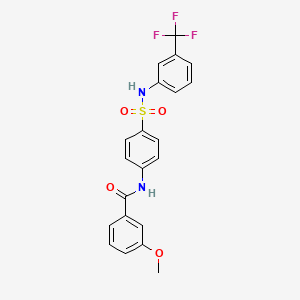 molecular formula C21H17F3N2O4S B3655338 3-methoxy-N-[4-({[3-(trifluoromethyl)phenyl]amino}sulfonyl)phenyl]benzamide 