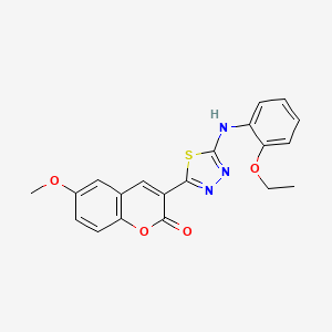 molecular formula C20H17N3O4S B3655390 3-{5-[(2-ethoxyphenyl)amino]-1,3,4-thiadiazol-2-yl}-6-methoxy-2H-chromen-2-one 