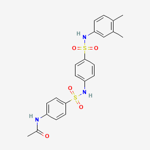 molecular formula C22H23N3O5S2 B3655405 N-(4-{[(4-{[(3,4-dimethylphenyl)amino]sulfonyl}phenyl)amino]sulfonyl}phenyl)acetamide 