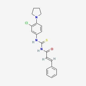 (2E)-N-{[3-chloro-4-(pyrrolidin-1-yl)phenyl]carbamothioyl}-3-phenylprop-2-enamide