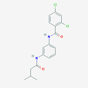 molecular formula C18H18Cl2N2O2 B3655412 2,4-dichloro-N-{3-[(3-methylbutanoyl)amino]phenyl}benzamide 