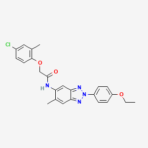 molecular formula C24H23ClN4O3 B3655416 2-(4-chloro-2-methylphenoxy)-N-[2-(4-ethoxyphenyl)-6-methyl-2H-benzotriazol-5-yl]acetamide 