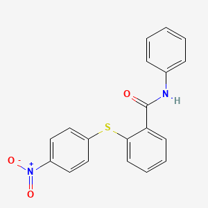 molecular formula C19H14N2O3S B3655465 2-[(4-NITROPHENYL)SULFANYL]-N~1~-PHENYLBENZAMIDE 