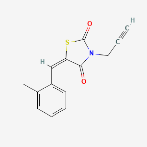 molecular formula C14H11NO2S B3655471 5-(2-methylbenzylidene)-3-(2-propyn-1-yl)-1,3-thiazolidine-2,4-dione 