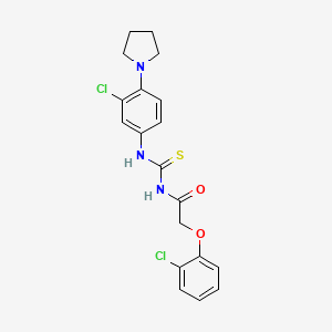 molecular formula C19H19Cl2N3O2S B3655476 2-(2-chlorophenoxy)-N-[(3-chloro-4-pyrrolidin-1-ylphenyl)carbamothioyl]acetamide 