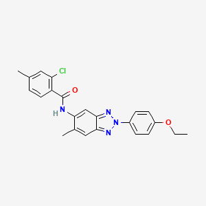 molecular formula C23H21ClN4O2 B3655491 2-chloro-N-[2-(4-ethoxyphenyl)-6-methyl-2H-benzotriazol-5-yl]-4-methylbenzamide 