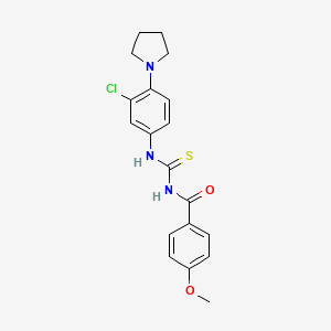 N-{[3-chloro-4-(pyrrolidin-1-yl)phenyl]carbamothioyl}-4-methoxybenzamide