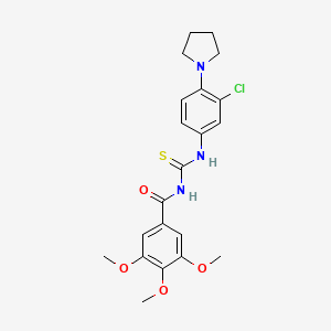 N-{[3-chloro-4-(pyrrolidin-1-yl)phenyl]carbamothioyl}-3,4,5-trimethoxybenzamide