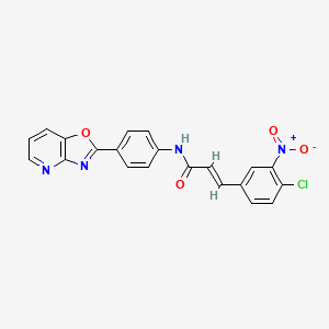 molecular formula C21H13ClN4O4 B3655515 (2E)-3-(4-chloro-3-nitrophenyl)-N-[4-([1,3]oxazolo[4,5-b]pyridin-2-yl)phenyl]prop-2-enamide 