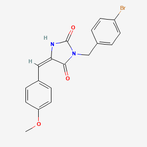 (5E)-3-[(4-bromophenyl)methyl]-5-[(4-methoxyphenyl)methylidene]imidazolidine-2,4-dione