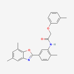 molecular formula C25H24N2O3 B3655551 N-[5-(5,7-dimethyl-1,3-benzoxazol-2-yl)-2-methylphenyl]-2-(3-methylphenoxy)acetamide 