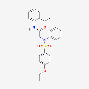 molecular formula C24H26N2O4S B3655578 2-(N-(4-ethoxyphenyl)sulfonylanilino)-N-(2-ethylphenyl)acetamide 