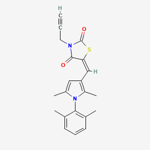 molecular formula C21H20N2O2S B3655586 (5E)-5-{[1-(2,6-dimethylphenyl)-2,5-dimethyl-1H-pyrrol-3-yl]methylidene}-3-(prop-2-yn-1-yl)-1,3-thiazolidine-2,4-dione 