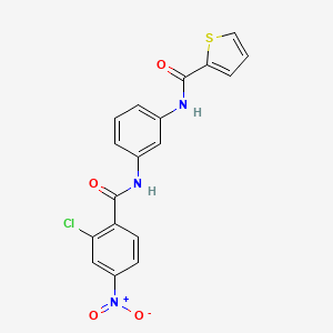 molecular formula C18H12ClN3O4S B3655598 N-{3-[(2-chloro-4-nitrobenzoyl)amino]phenyl}-2-thiophenecarboxamide 