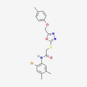 N-(2-bromo-4,5-dimethylphenyl)-2-[[5-[(4-methylphenoxy)methyl]-1,3,4-oxadiazol-2-yl]sulfanyl]acetamide