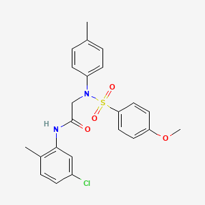 molecular formula C23H23ClN2O4S B3655609 N-(5-CHLORO-2-METHYLPHENYL)-2-[N-(4-METHYLPHENYL)4-METHOXYBENZENESULFONAMIDO]ACETAMIDE 