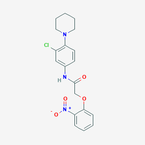 N-[3-chloro-4-(1-piperidinyl)phenyl]-2-(2-nitrophenoxy)acetamide