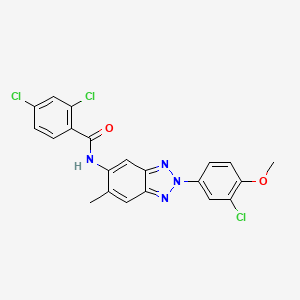 2,4-DICHLORO-N-[2-(3-CHLORO-4-METHOXYPHENYL)-6-METHYL-1,2,3-BENZOTRIAZOL-5-YL]BENZAMIDE