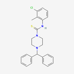 4-BENZHYDRYL-N-(3-CHLORO-2-METHYLPHENYL)TETRAHYDRO-1(2H)-PYRAZINECARBOTHIOAMIDE