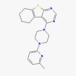 molecular formula C20H23N5S B3655690 4-[4-(6-Methylpyridin-2-yl)piperazin-1-yl]-5,6,7,8-tetrahydro-[1]benzothiolo[2,3-d]pyrimidine 