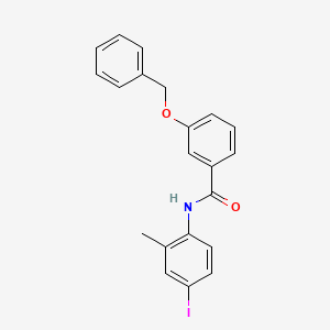 molecular formula C21H18INO2 B3655691 3-(benzyloxy)-N-(4-iodo-2-methylphenyl)benzamide 